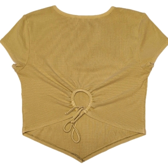 Arizona Crop Pullover Y2K Bratz V-Point Tie Back Short Sleeve G XL ~ Wm S Grn - Picture 1 of 5